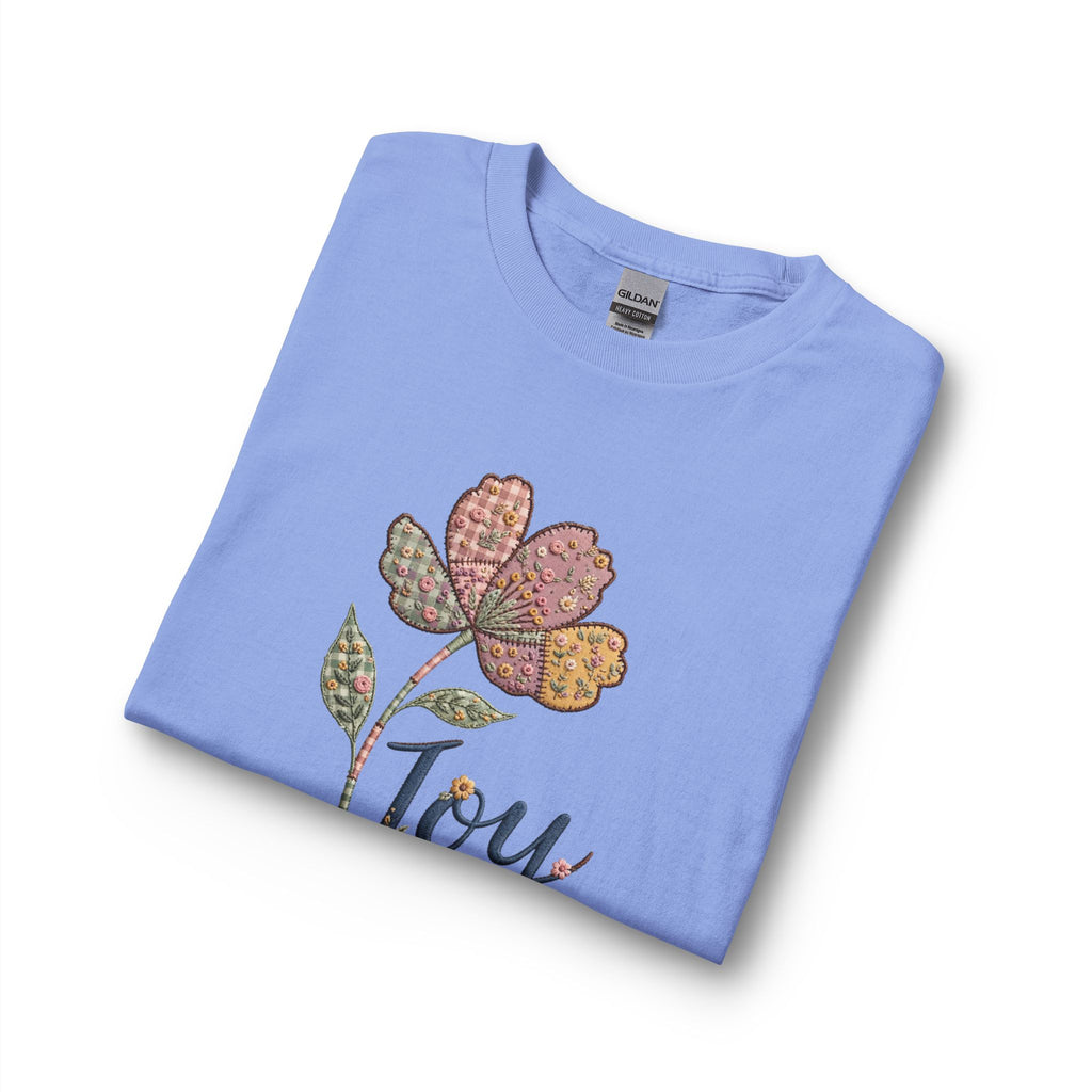 Joy Floral Long Sleeve Tee — Vintage Patchwork Flower Design