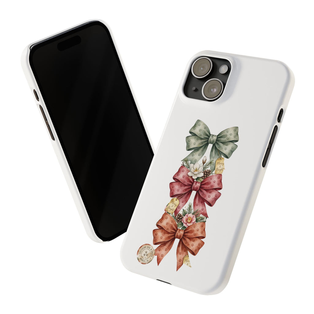 Slim Phone Case — Vintage Bow Trio Floral Design