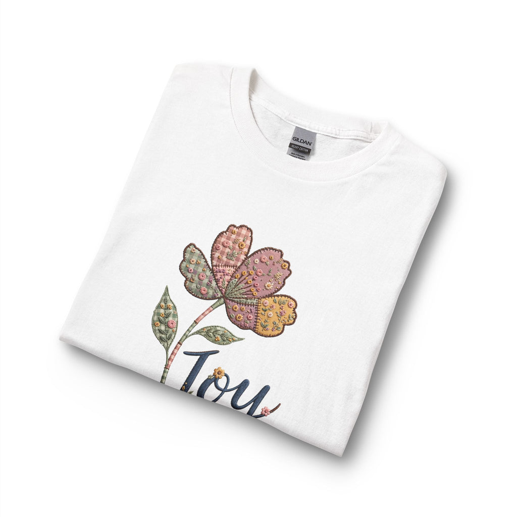 Joy Floral Long Sleeve Tee — Vintage Patchwork Flower Design