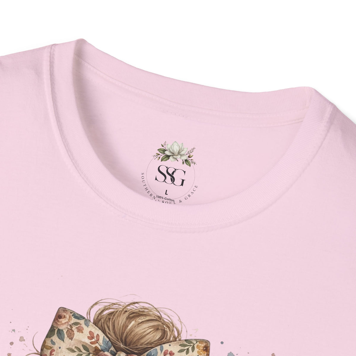 Blessed Mama T-Shirt — Floral Bow Mama Graphic Tee for Moms