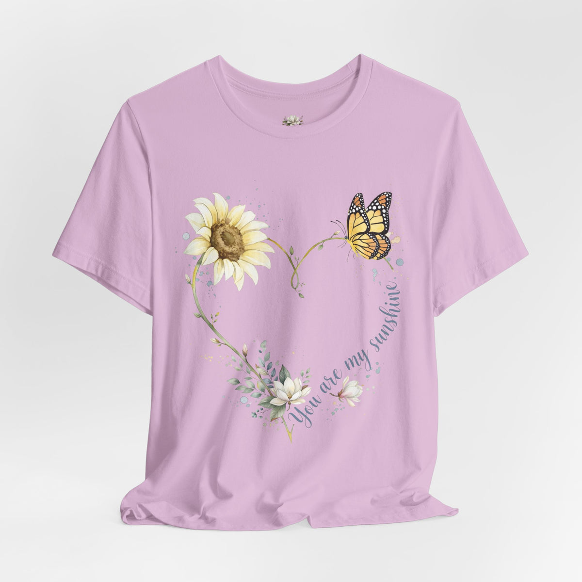 Sunflower & Butterfly Heart Tee — "You are my sunshine" Floral Graphic T-Shirt