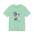 Floral Hummingbird Tee — Watercolor Bird Graphic T-Shirt