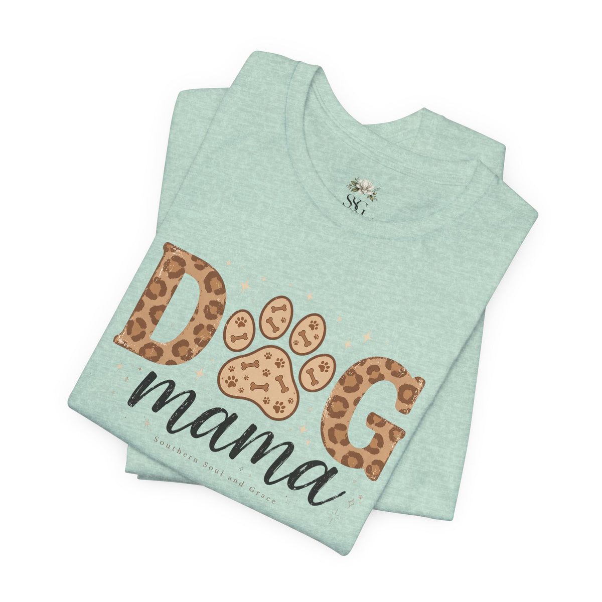 Dog Mama T‑Shirt — Leopard Paw Graphic Tee for Dog Lovers