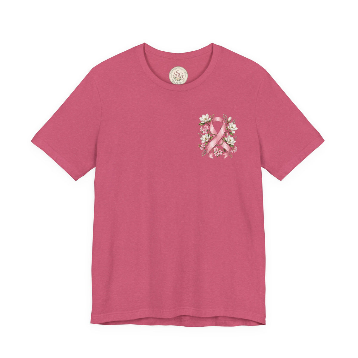 Breast Cancer Awareness Floral Ribbon T‑Shirt - view 6