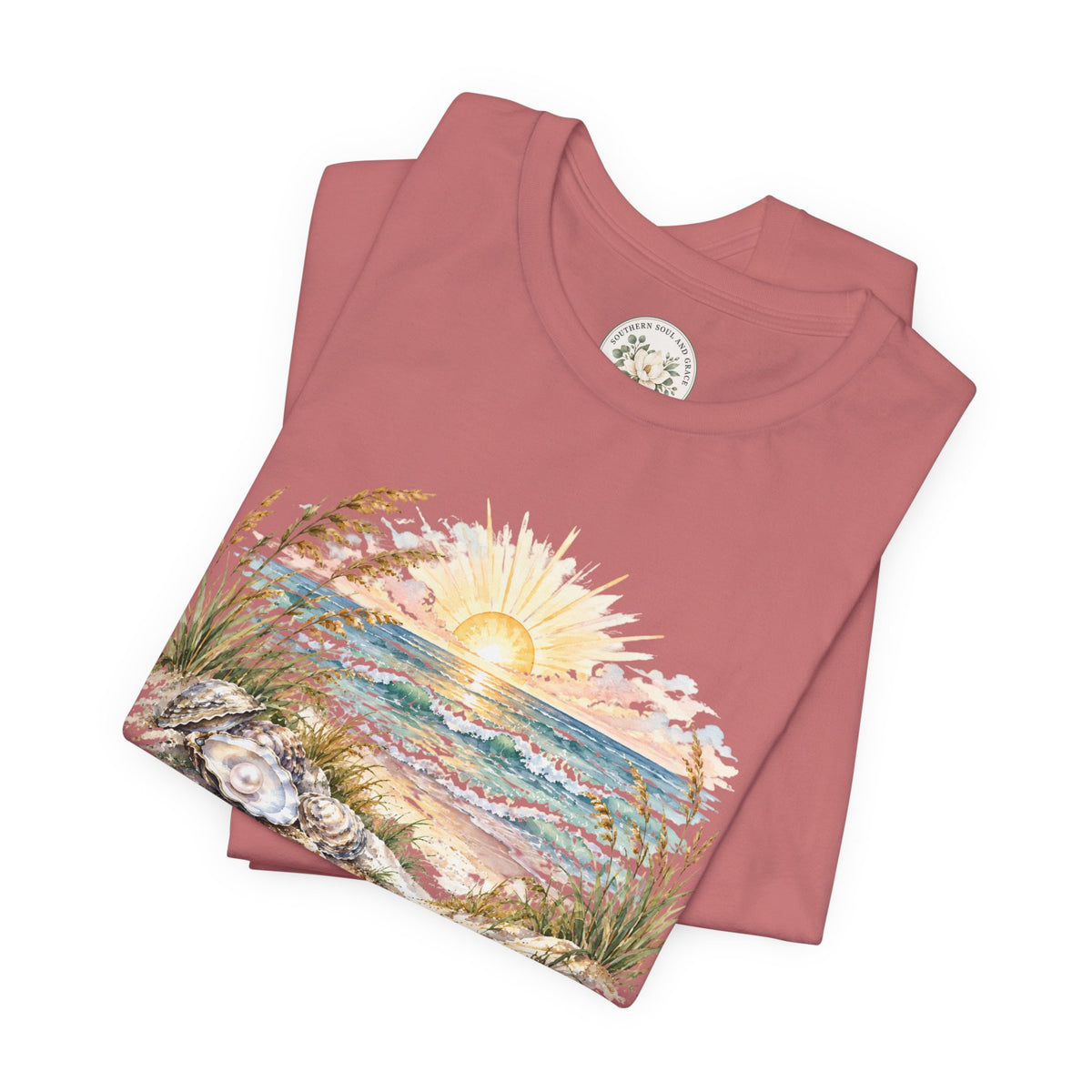 Sunrise Beach Tee — Coastal Ocean Sunset Graphic T-Shirt