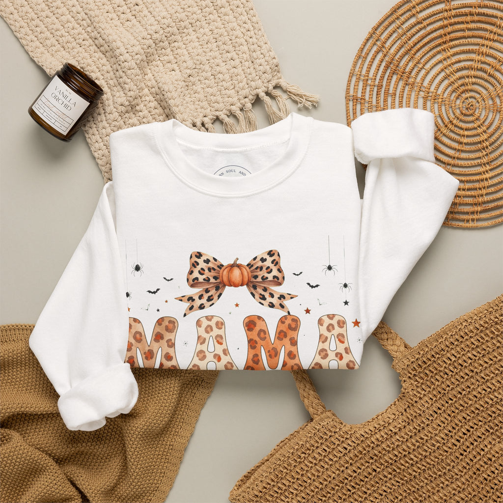 Mama Leopard Bow Sweatshirt