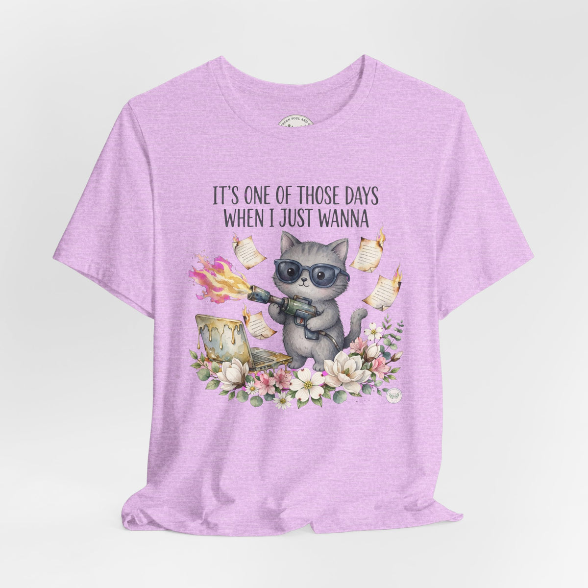 Cat With Coffee T-Shirt — "It’s One Of Those Days When I Just Wanna" Cute Cat Graphic Tee