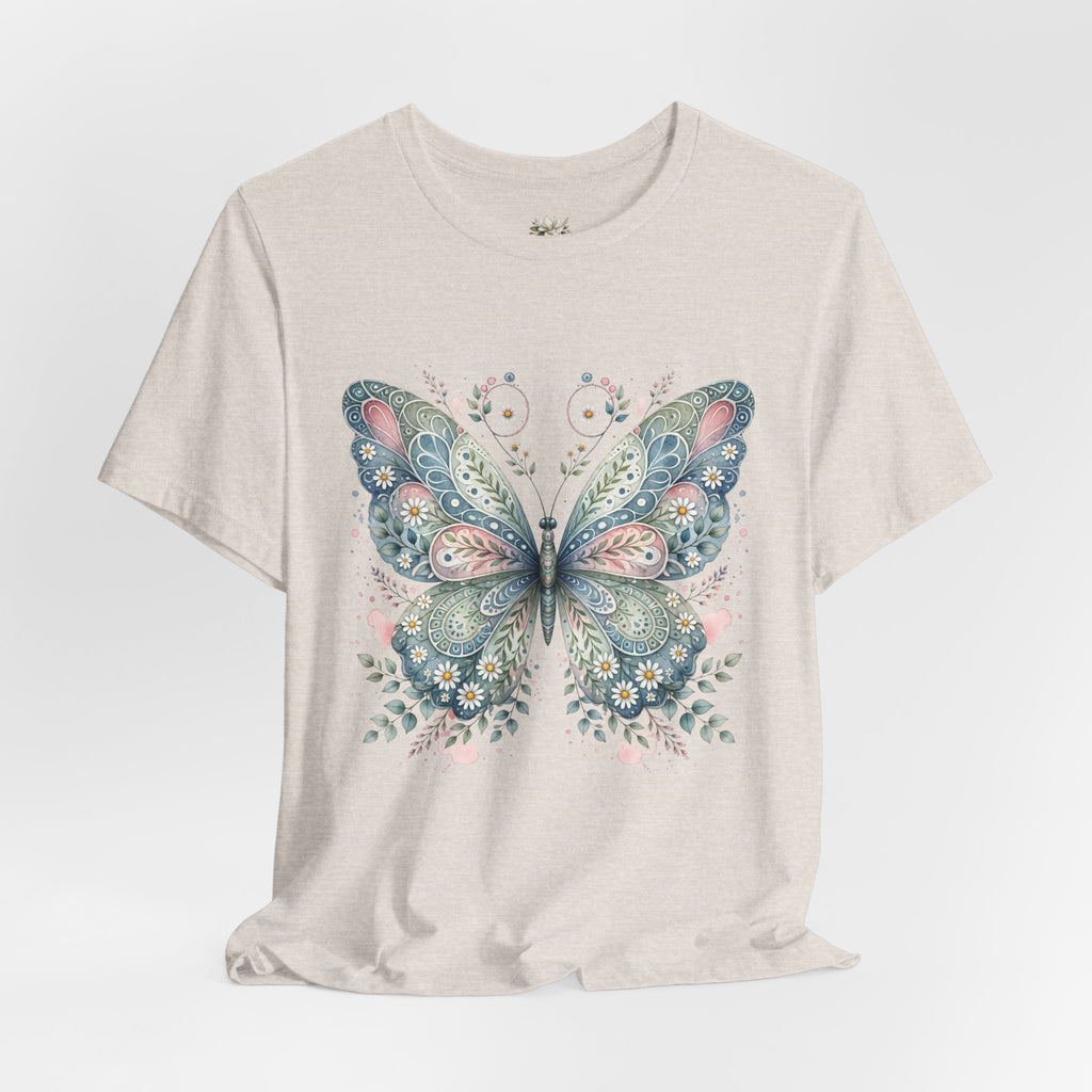 Butterfly Floral Tee — Watercolor Boho Butterfly Graphic T-Shirt