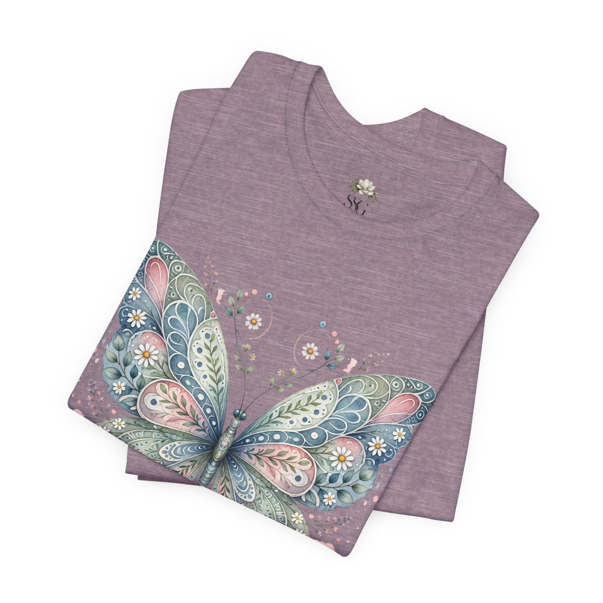 Butterfly Floral Tee — Watercolor Boho Butterfly Graphic T-Shirt