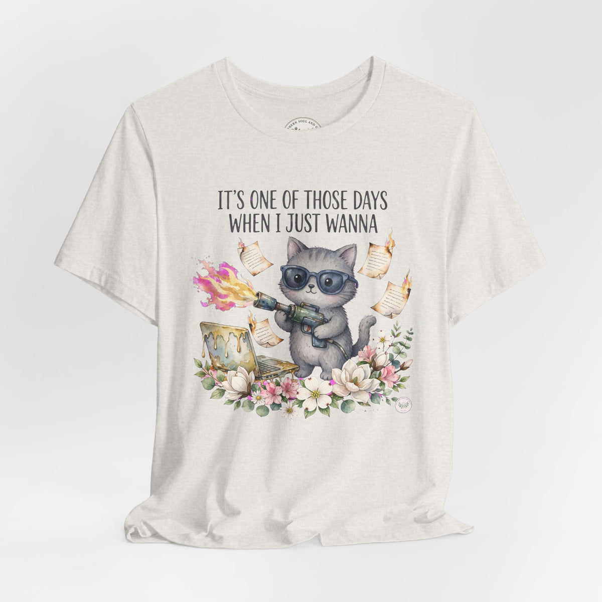Cat With Coffee T-Shirt — "It’s One Of Those Days When I Just Wanna" Cute Cat Graphic Tee