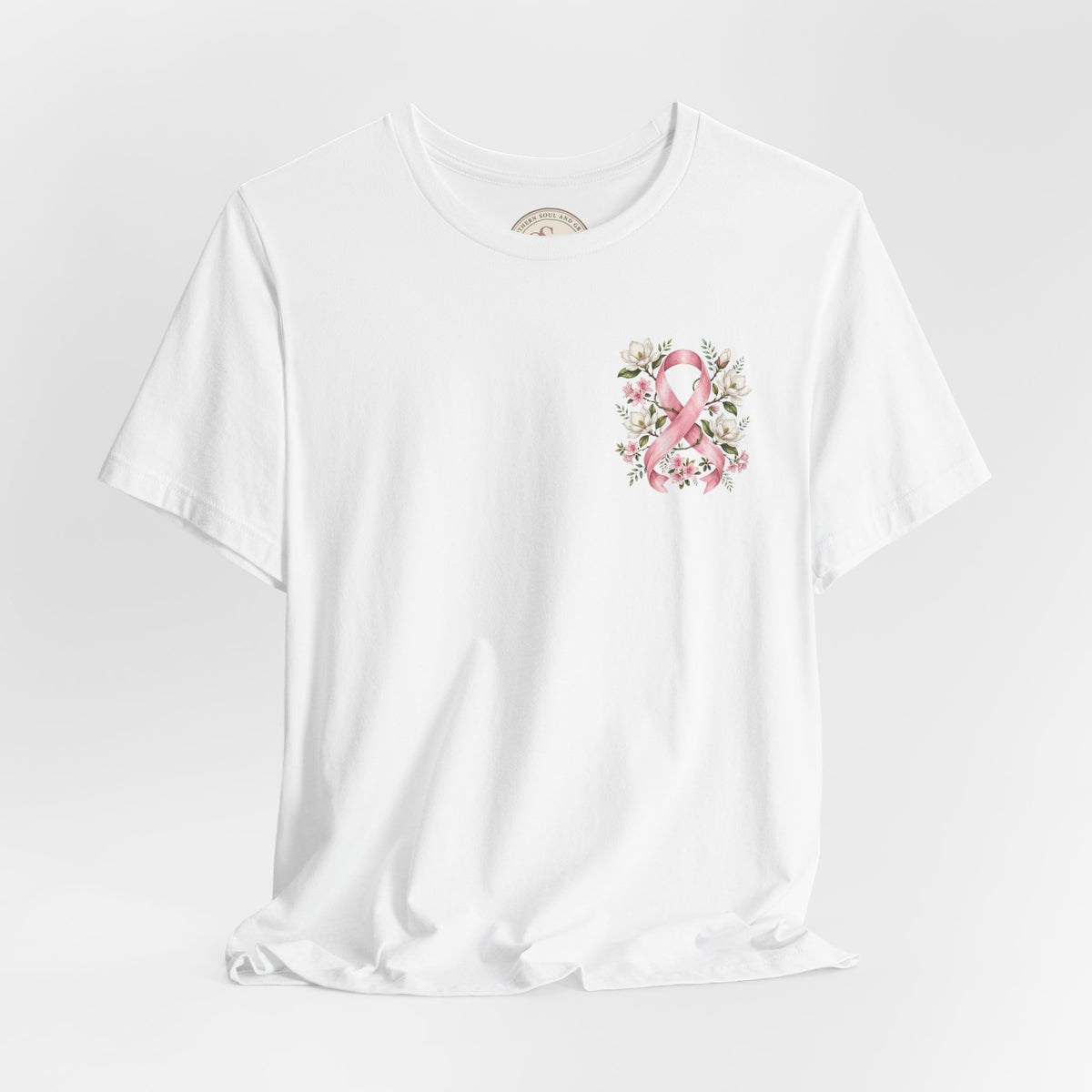 Breast Cancer Awareness Floral Ribbon T‑Shirt - view 9