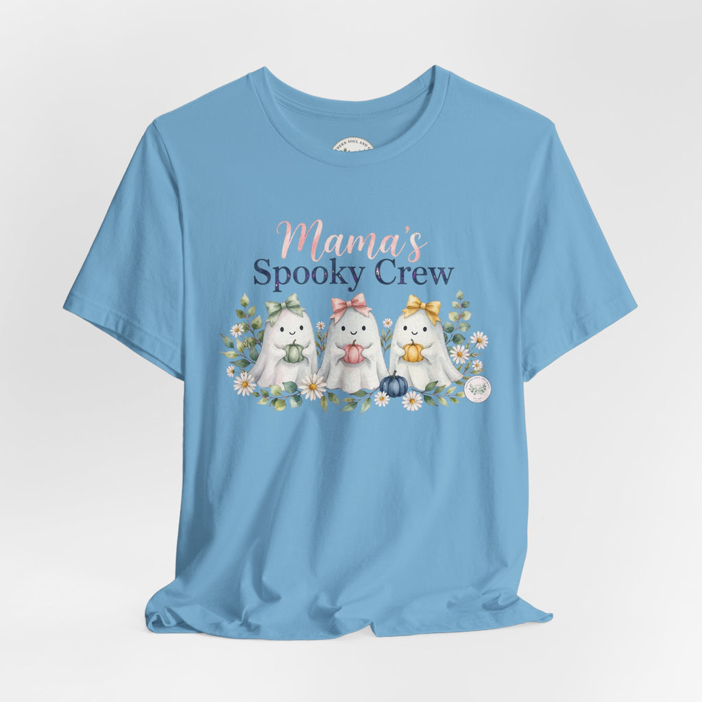 Mama's Spooky Crew T-Shirt — Cute Pastel Halloween Tee for Moms & Kids