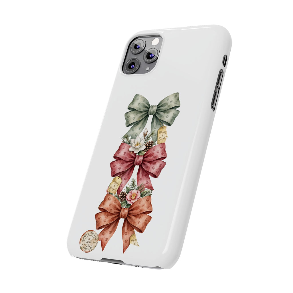 Slim Phone Case — Vintage Bow Trio Floral Design