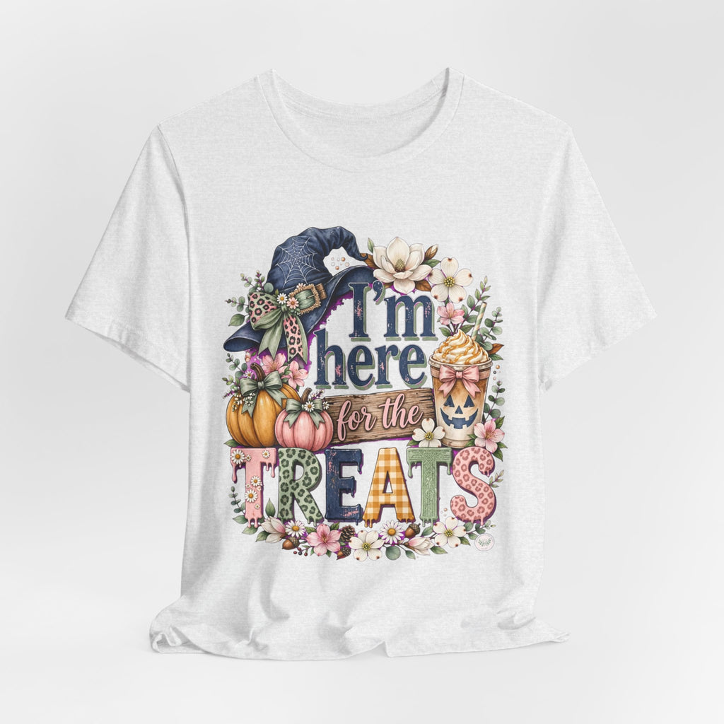 I’m Here for the Treats Tee — Cute Halloween/Autumn Pumpkin Graphic T-Shirt