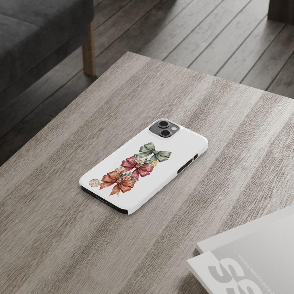 Slim Phone Case — Vintage Bow Trio Floral Design