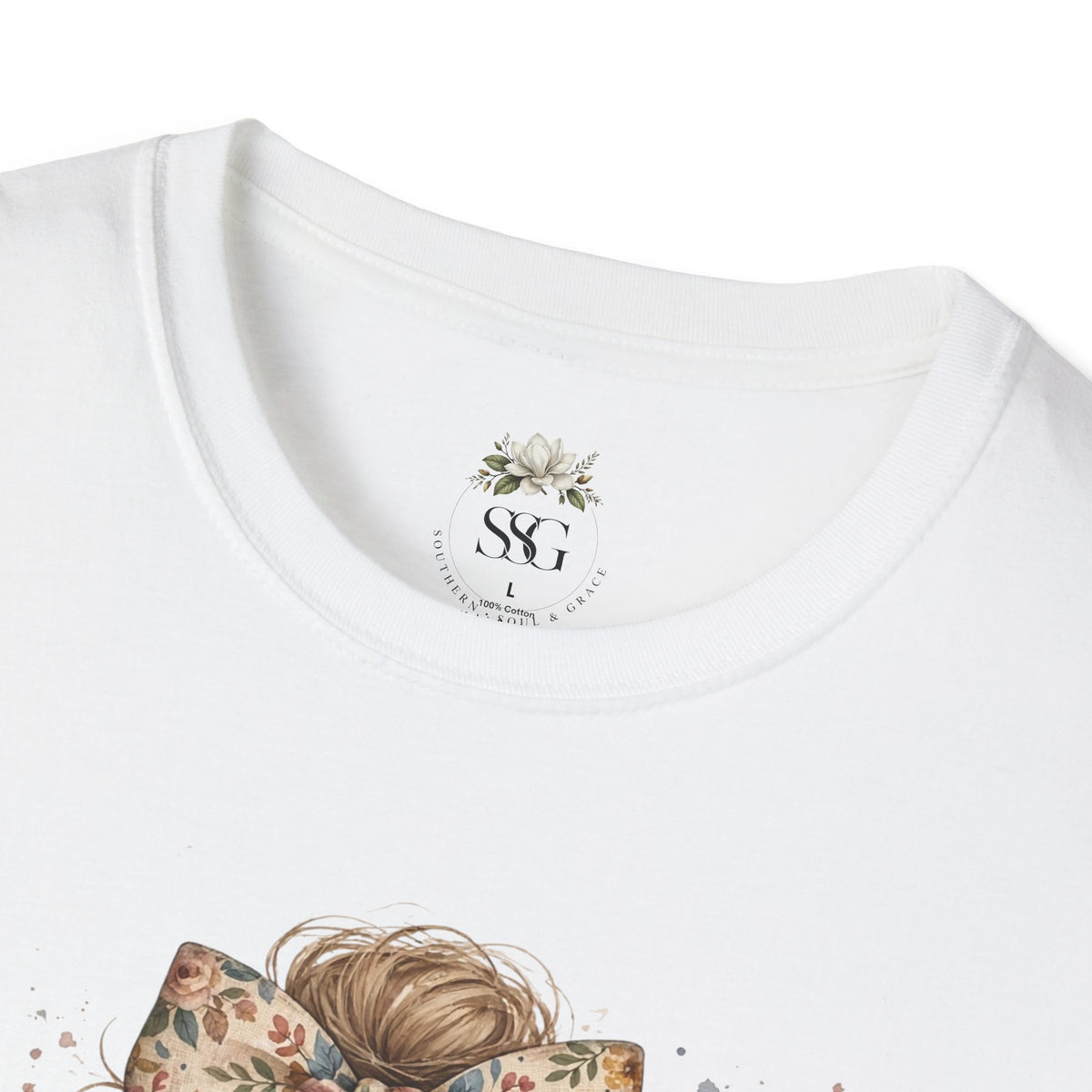 Blessed Mama T-Shirt — Floral Bow Mama Graphic Tee for Moms