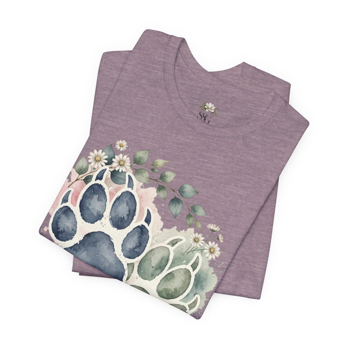 Floral Watercolor Paw Print T-Shirt Southern Soul and Grace