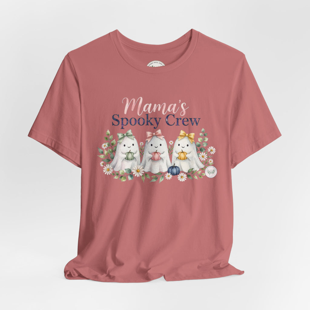 Mama's Spooky Crew T-Shirt — Cute Pastel Halloween Tee for Moms & Kids
