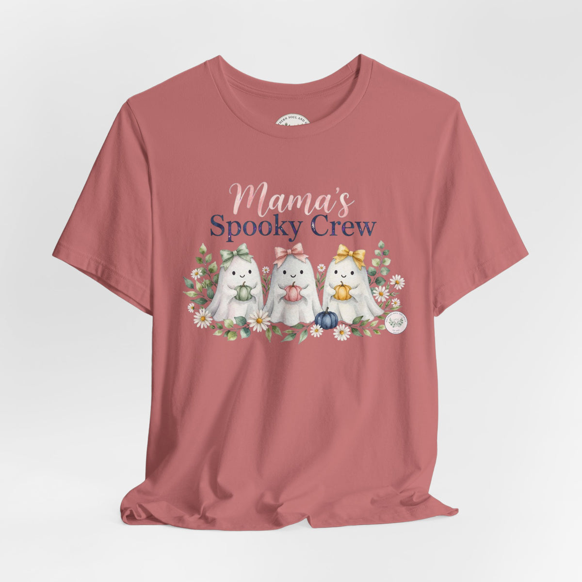 Mama's Spooky Crew T-Shirt — Cute Pastel Halloween Tee for Moms & Kids