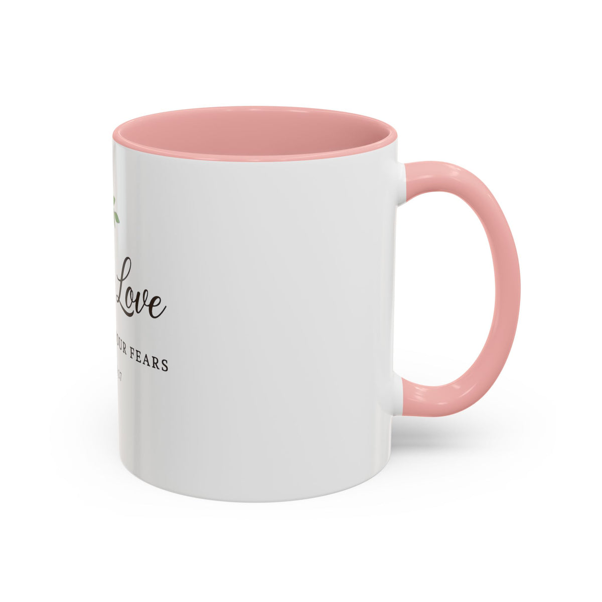 With His Love Christian Coffee Mug — Zephaniah 3:17 Inspirational Accent Mug
