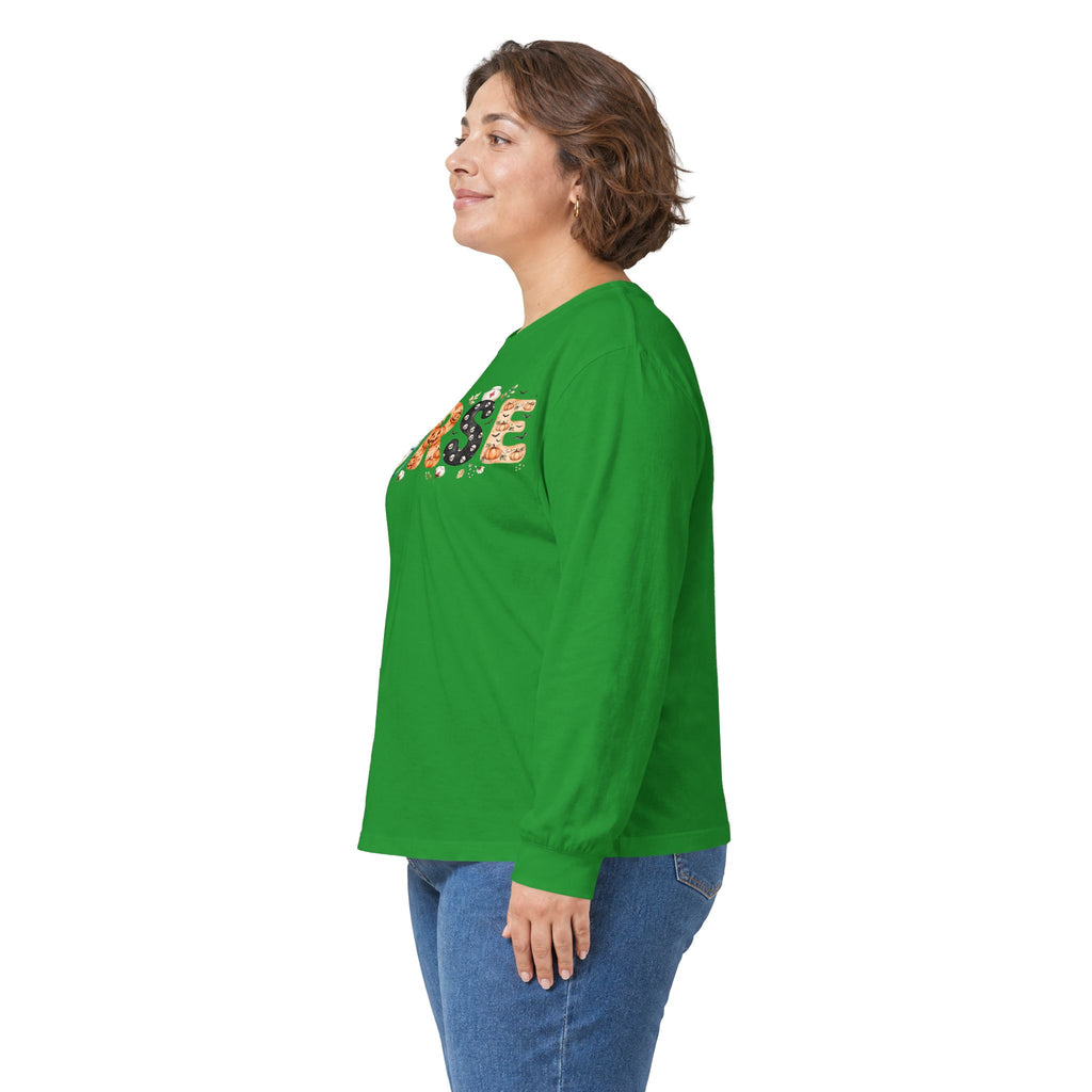 Nurse Floral Print Long Sleeve Tee - Cute Floral 'NURSE' Shirt for Healthcare Gifts