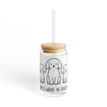 Home Is Where The Dogs Are 16oz sipper glass with bamboo lid and straw