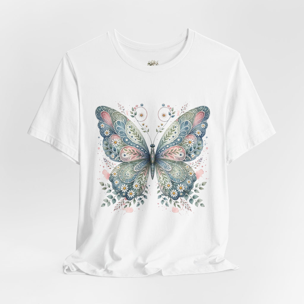 Butterfly Floral Tee — Watercolor Boho Butterfly Graphic T-Shirt