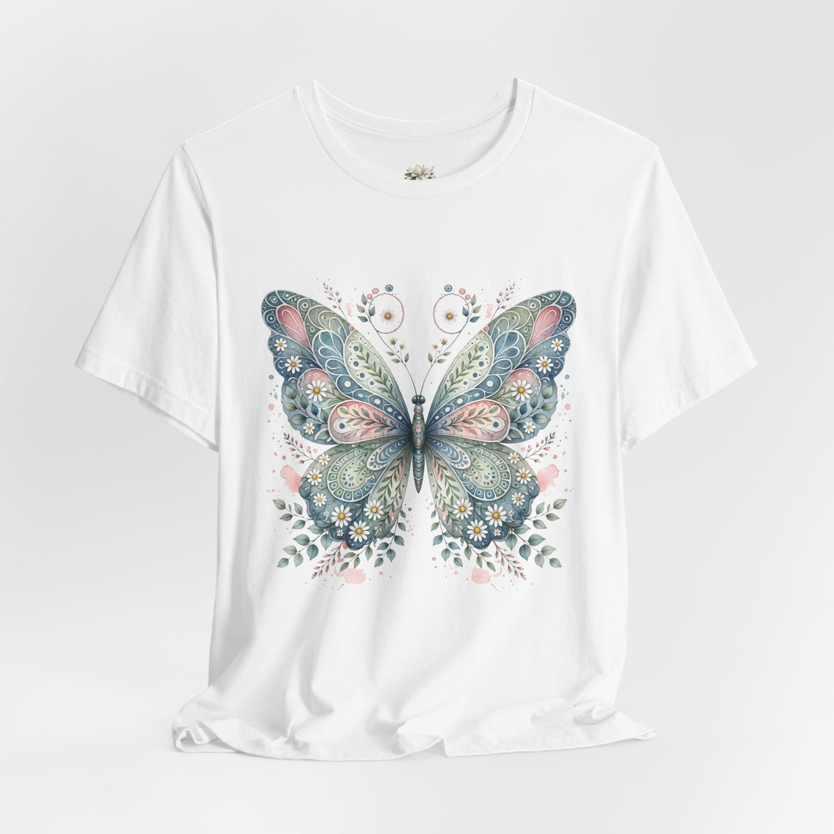 Butterfly Floral Tee — Watercolor Boho Butterfly Graphic T-Shirt