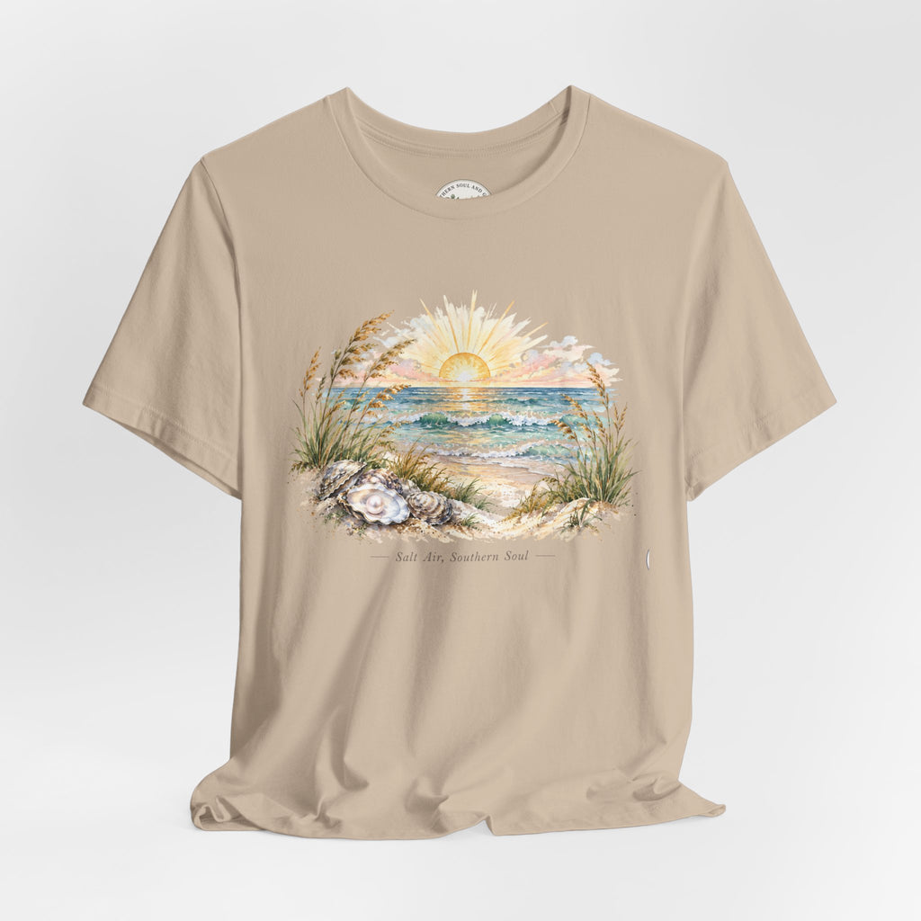 Sunrise Beach Tee — Coastal Ocean Sunset Graphic T-Shirt