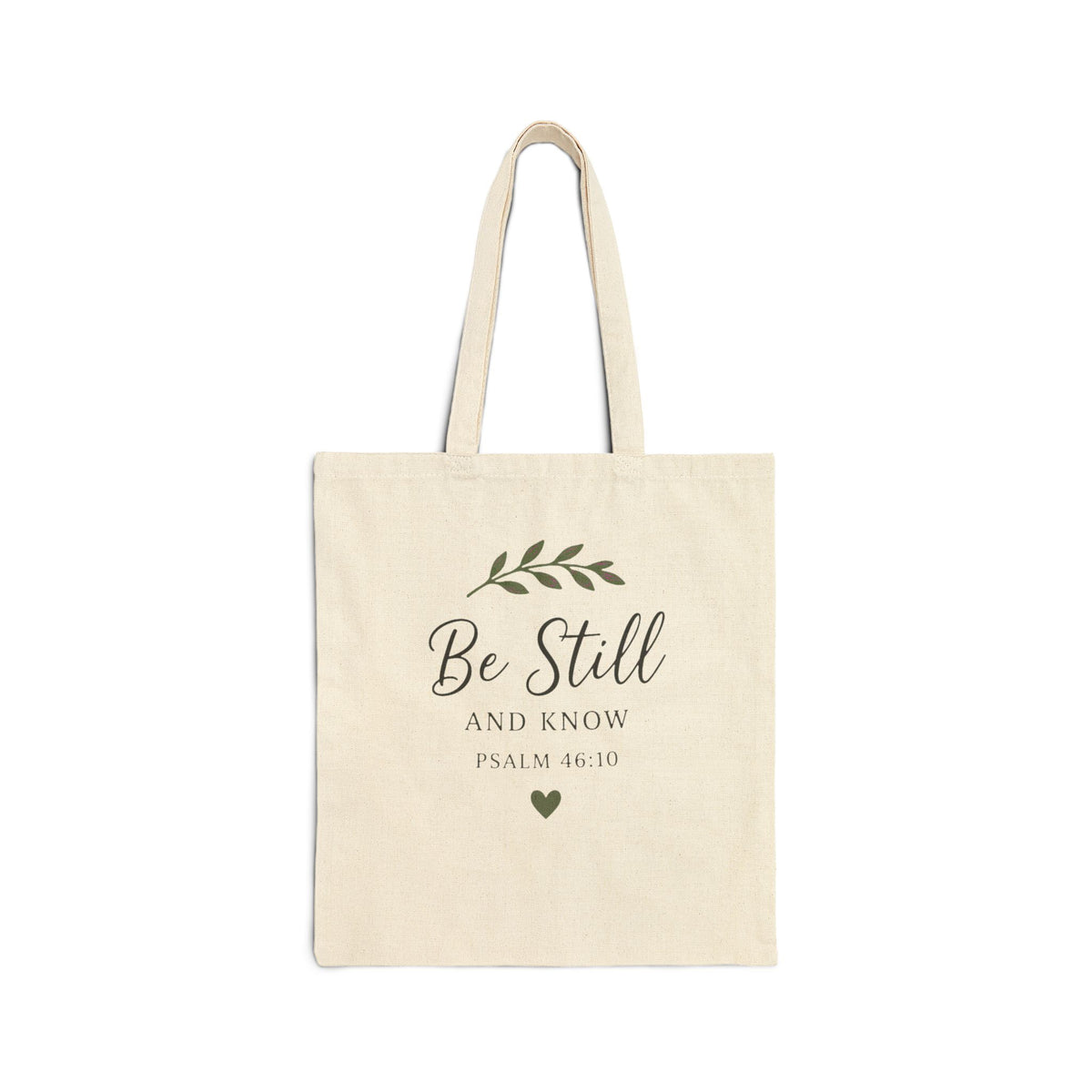 Be Still Canvas Tote Bag — 'Be Still and Know' Psalm 46:10 Inspirational Grocery & Bible Study Tote