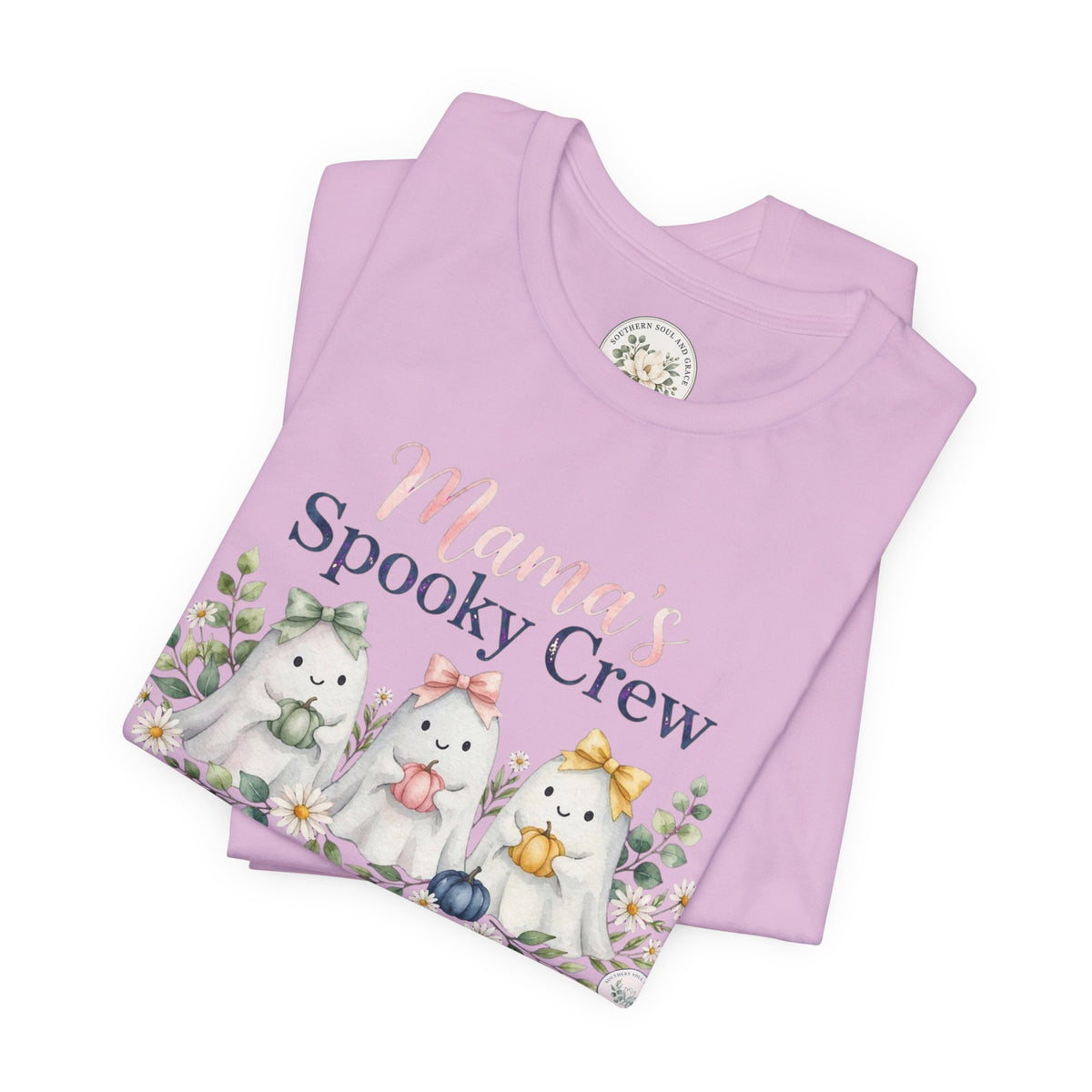 Mama's Spooky Crew T-Shirt — Cute Pastel Halloween Tee for Moms & Kids