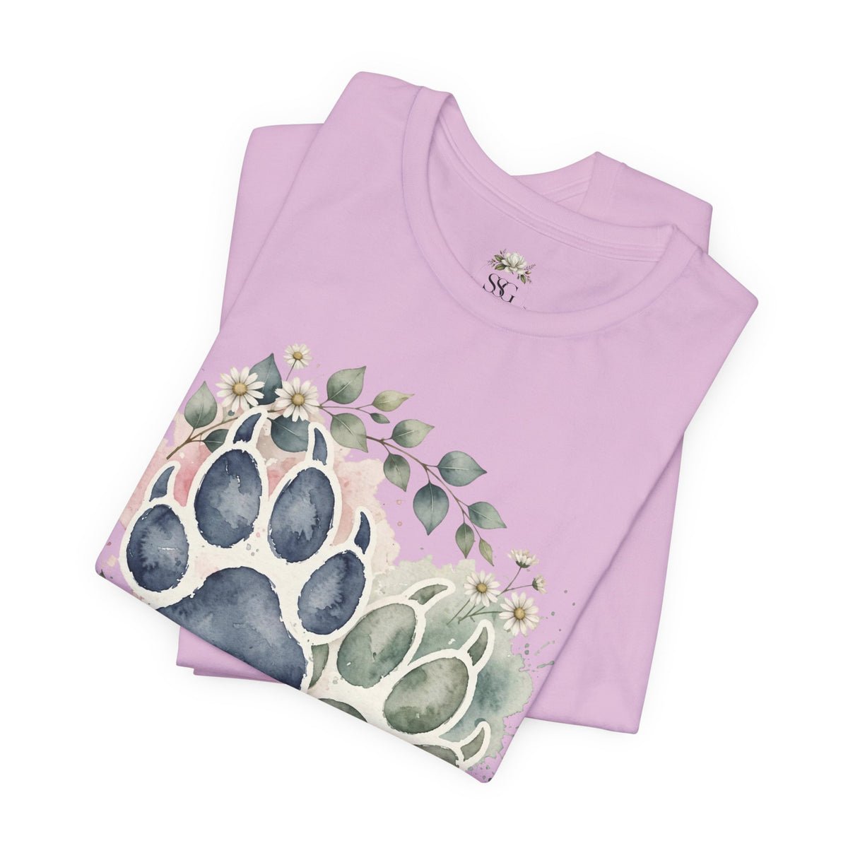 Floral Watercolor Paw Print T-Shirt Southern Soul and Grace