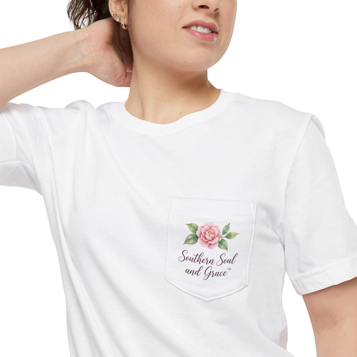 Faith Love Fall Pocket T-Shirt — Floral Pumpkin Autumn Tee