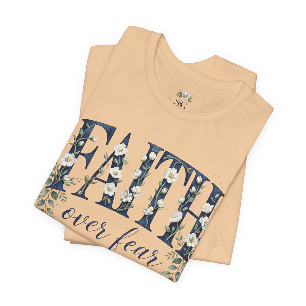 Faith Over Fear T‑Shirt — Floral Scripture Tee (Isaiah 41:10)