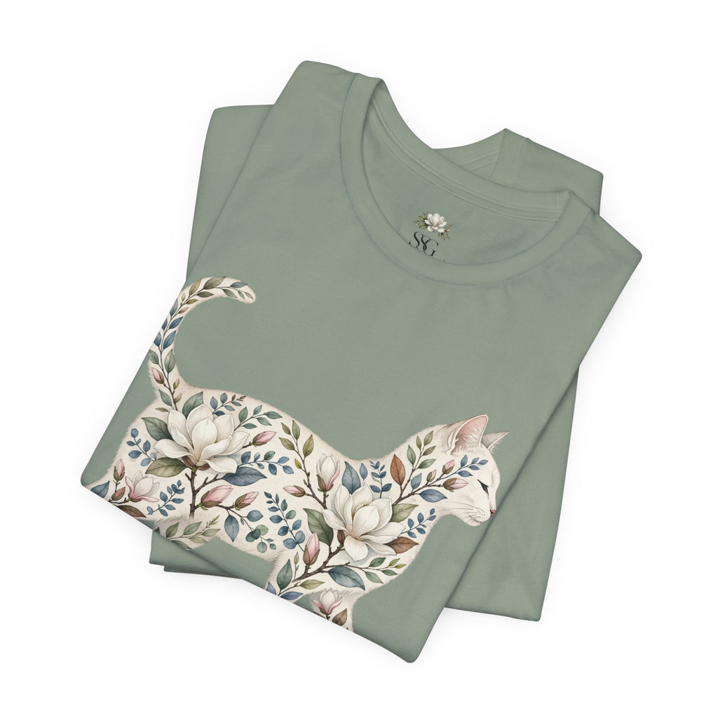Floral Cat Tee — "Southern Soul and Grace" Graphic T-Shirt