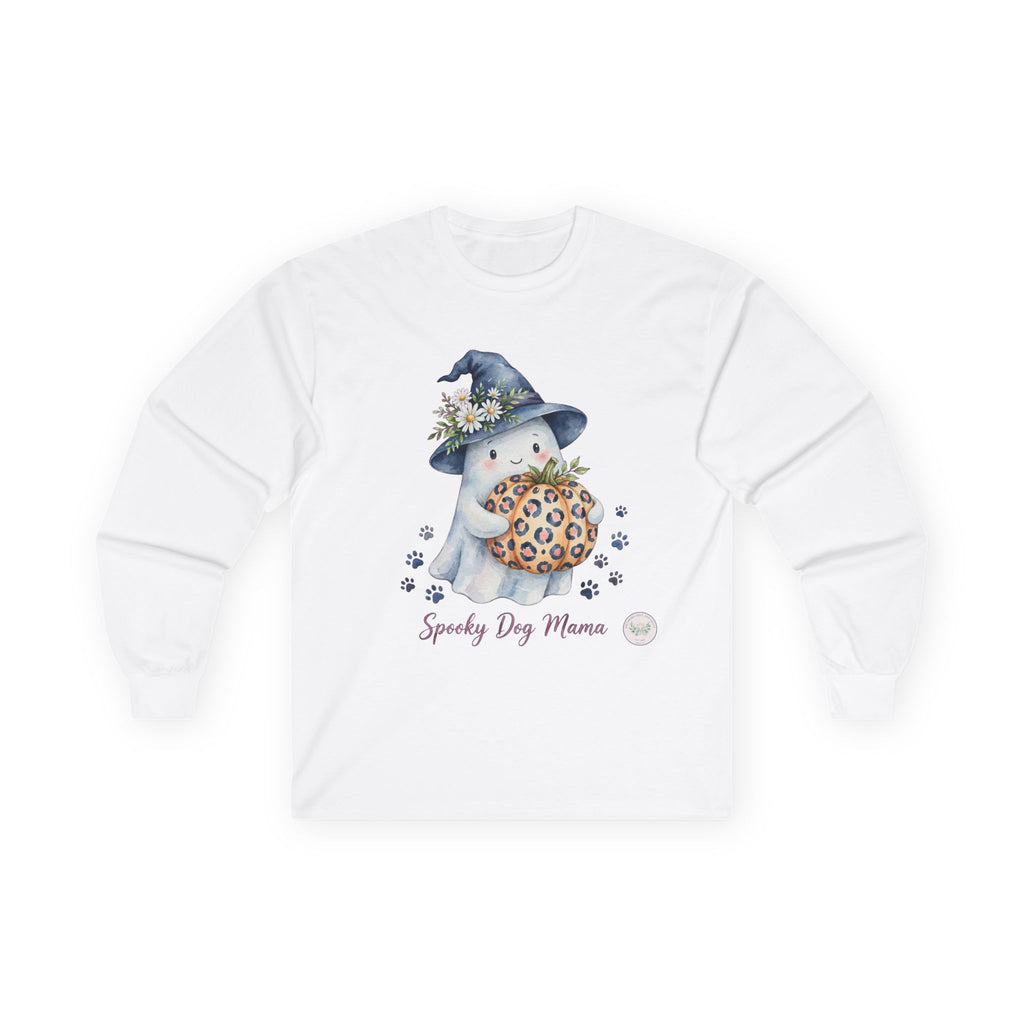 ‘Spooky Dog Mama’ Halloween Dog Lover Long Sleeve Tee