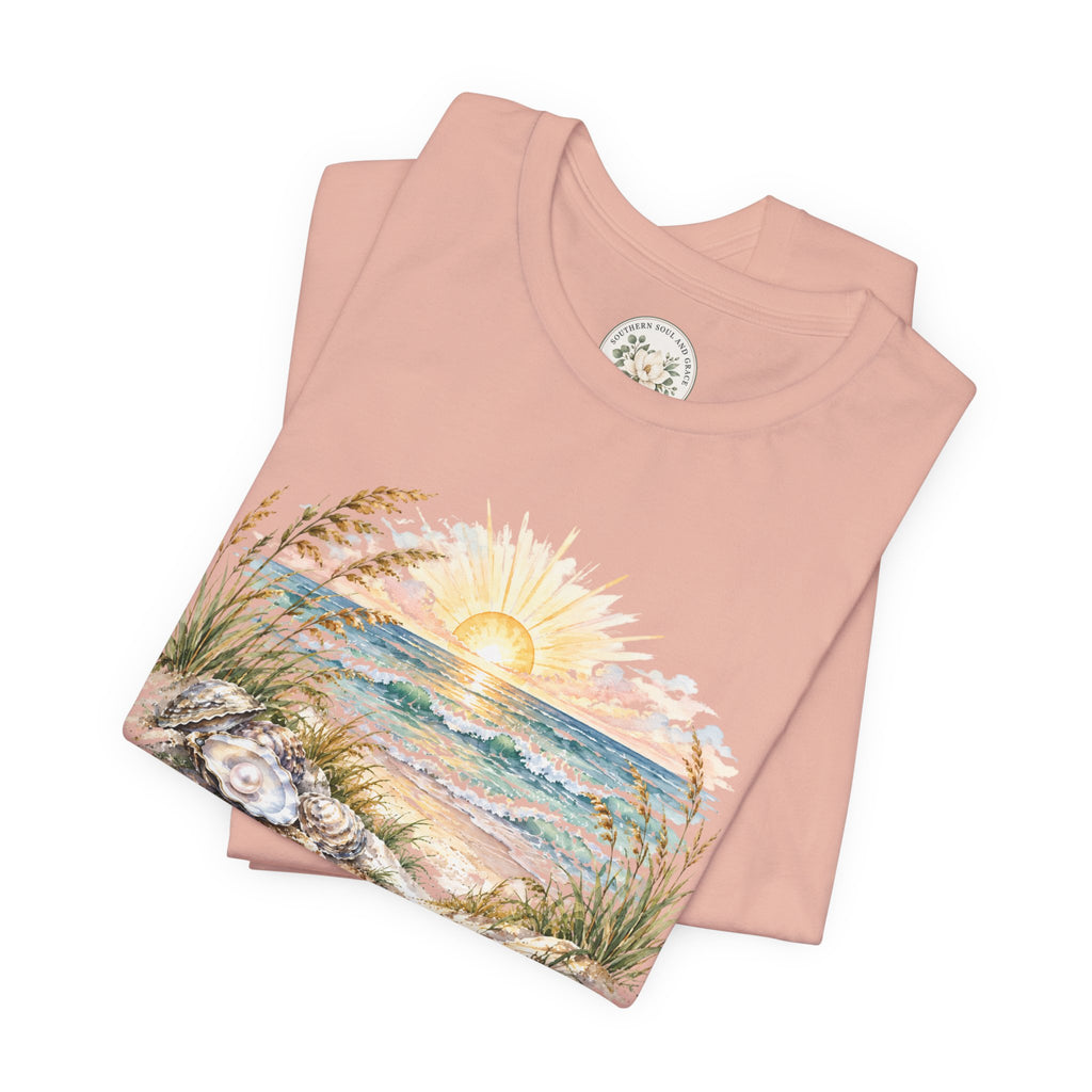 Sunrise Beach Tee — Coastal Ocean Sunset Graphic T-Shirt