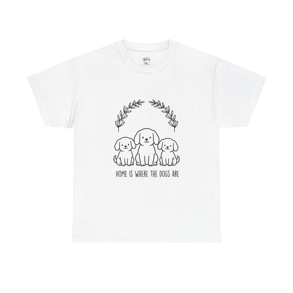 Home Is Where The Dogs Are cute puppy graphic t-shirt