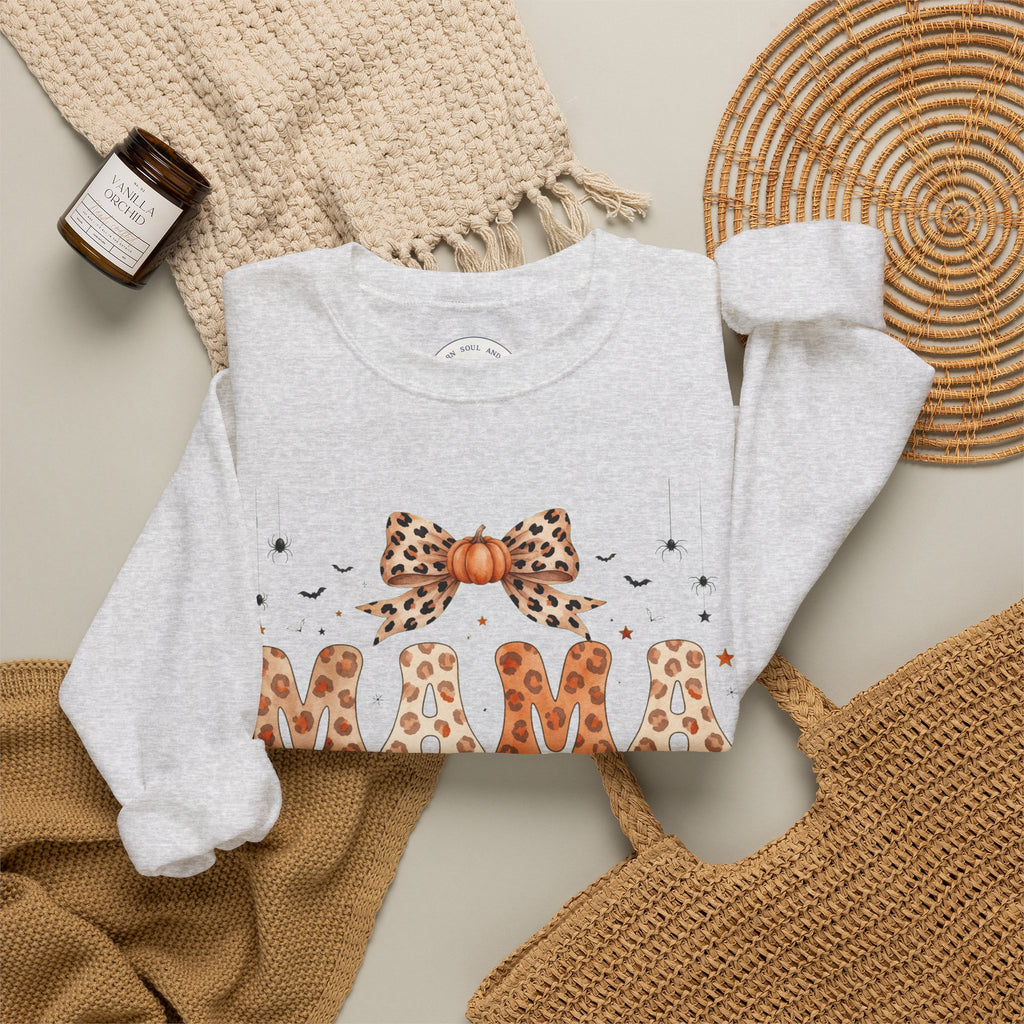 Mama Leopard Bow Sweatshirt
