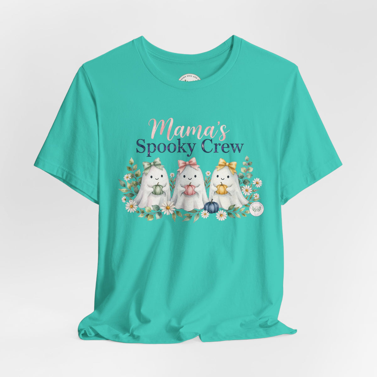 Mama's Spooky Crew T-Shirt — Cute Pastel Halloween Tee for Moms & Kids