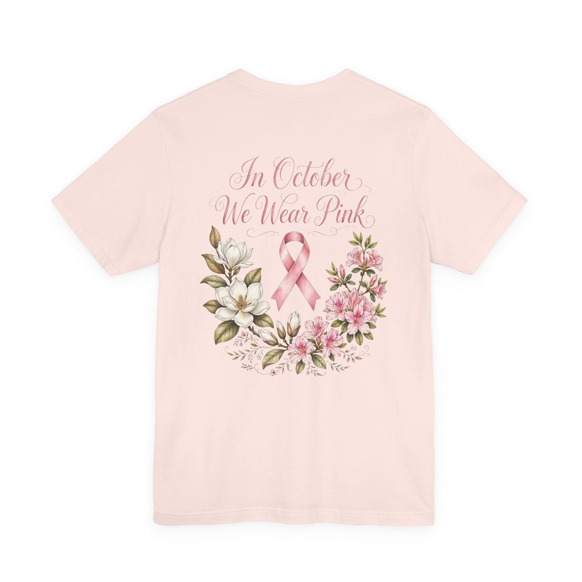 Breast Cancer Awareness Floral Tee — "In October We Wear Pink" T-Shirt - view 11