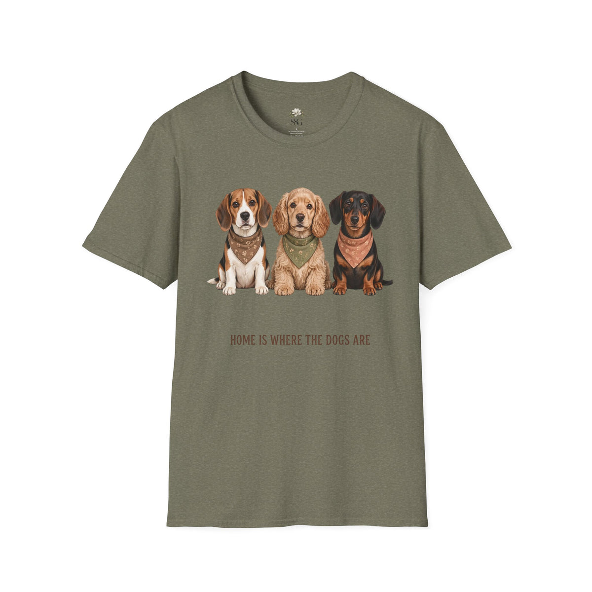 Three Cute Dogs T-Shirt | Beagle Cocker Dachshund Illustration