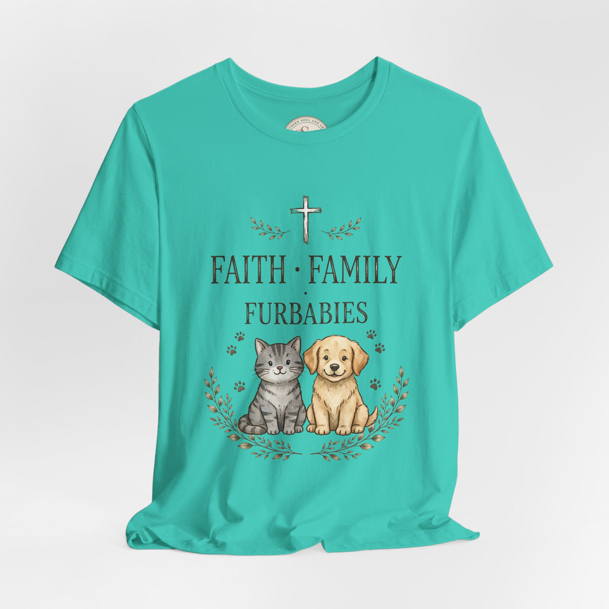 Faith Family Furbabies T-Shirt — Cute Pet Faith Shirt for Cat & Dog Lovers