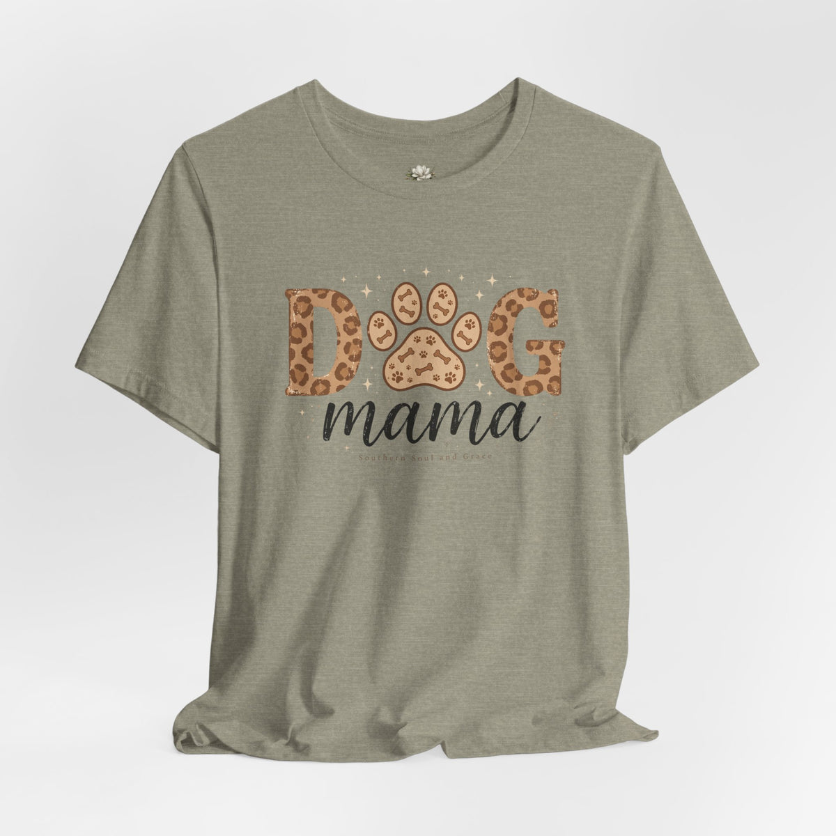 Dog Mama T‑Shirt — Leopard Paw Graphic Tee for Dog Lovers