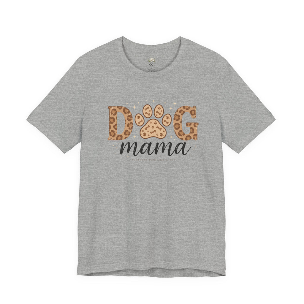 Dog Mama T‑Shirt — Leopard Paw Graphic Tee for Dog Lovers