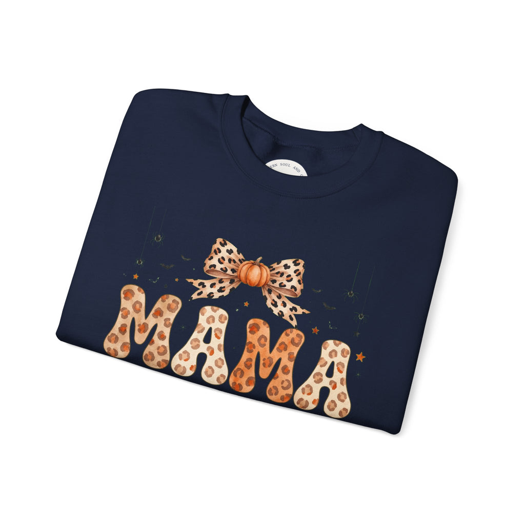 Mama Leopard Bow Sweatshirt