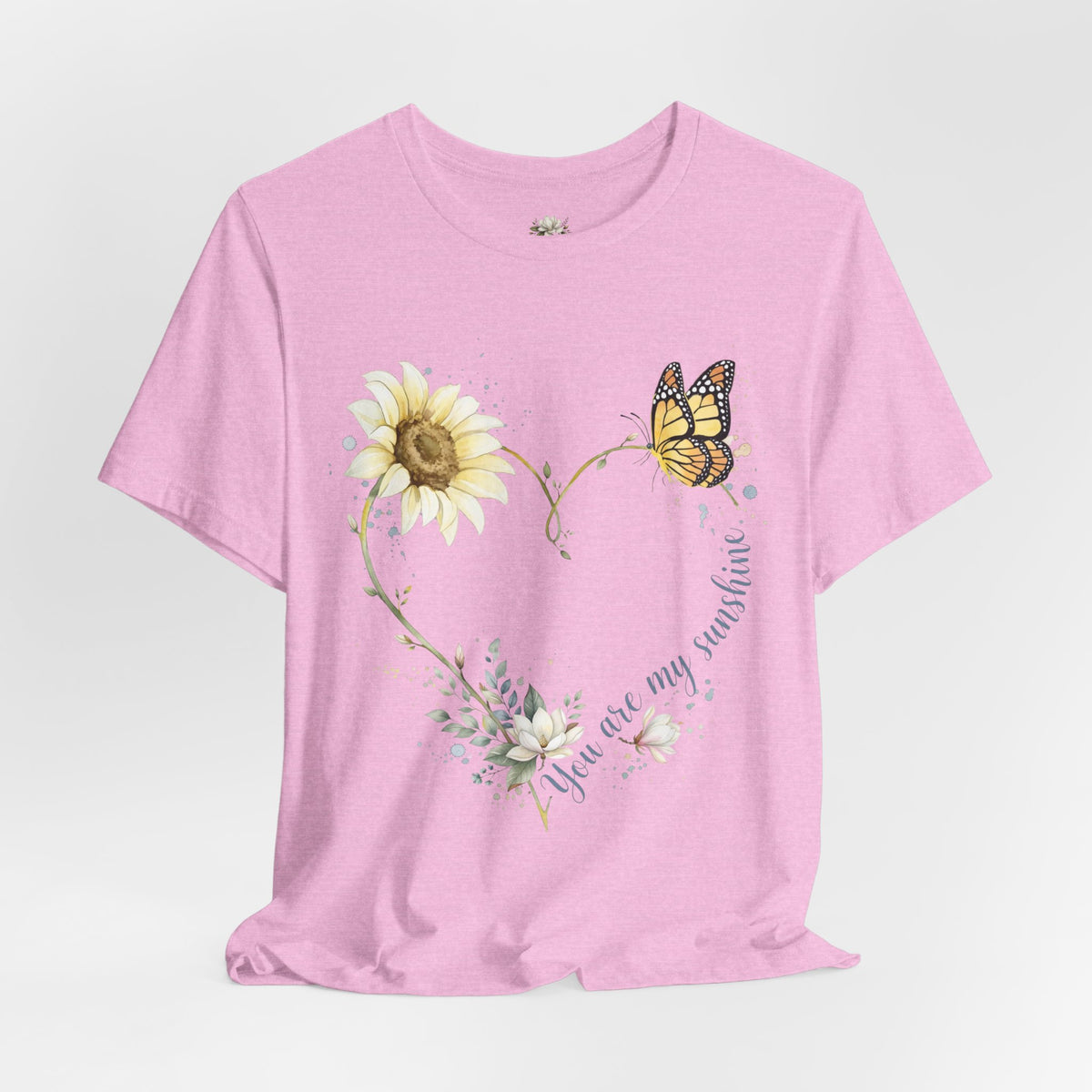 Sunflower & Butterfly Heart Tee — "You are my sunshine" Floral Graphic T-Shirt