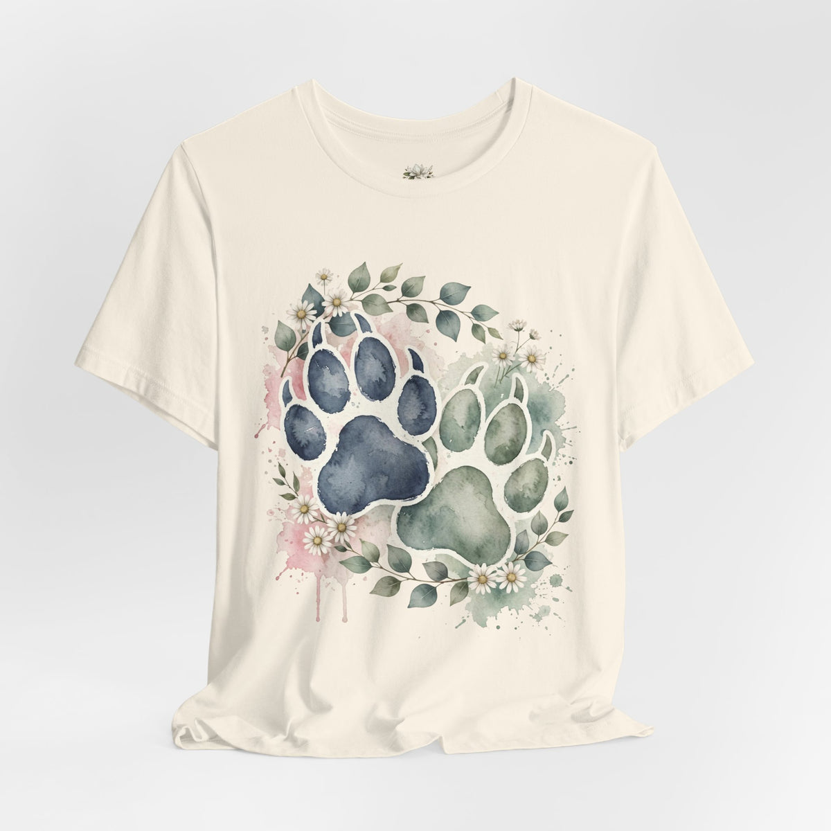 Floral Watercolor Paw Print T-Shirt Southern Soul and Grace