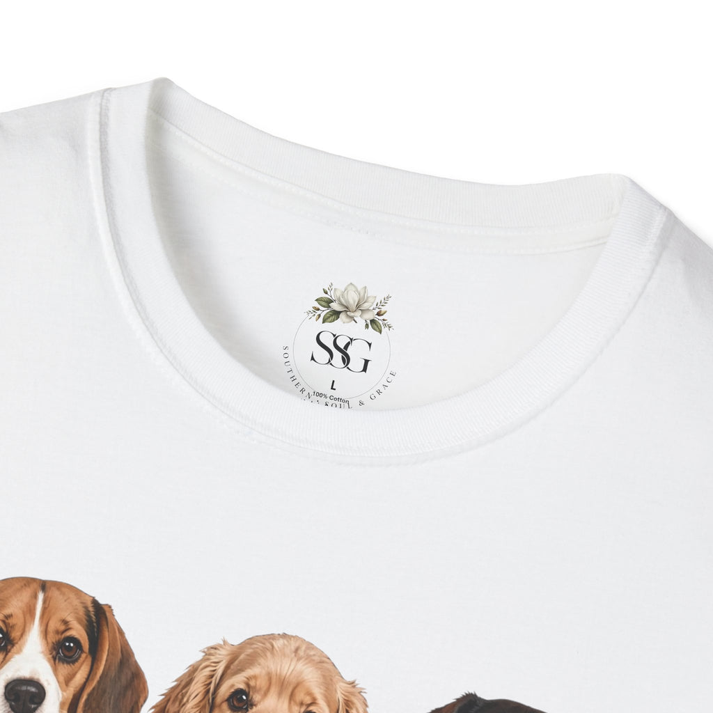 Three Cute Dogs T-Shirt | Beagle Cocker Dachshund Illustration