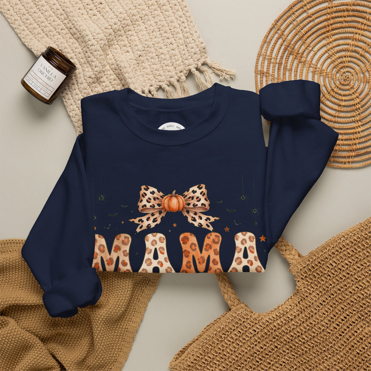 Mama Leopard Bow Sweatshirt